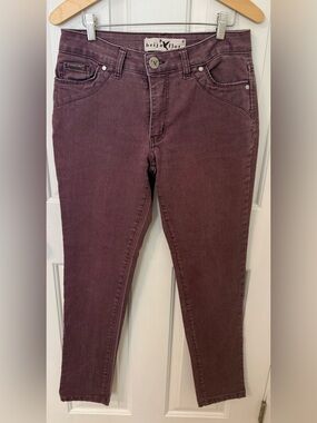 Beija Flor Made in Brazil Plum Burgundy Skinny Jeans Size 8